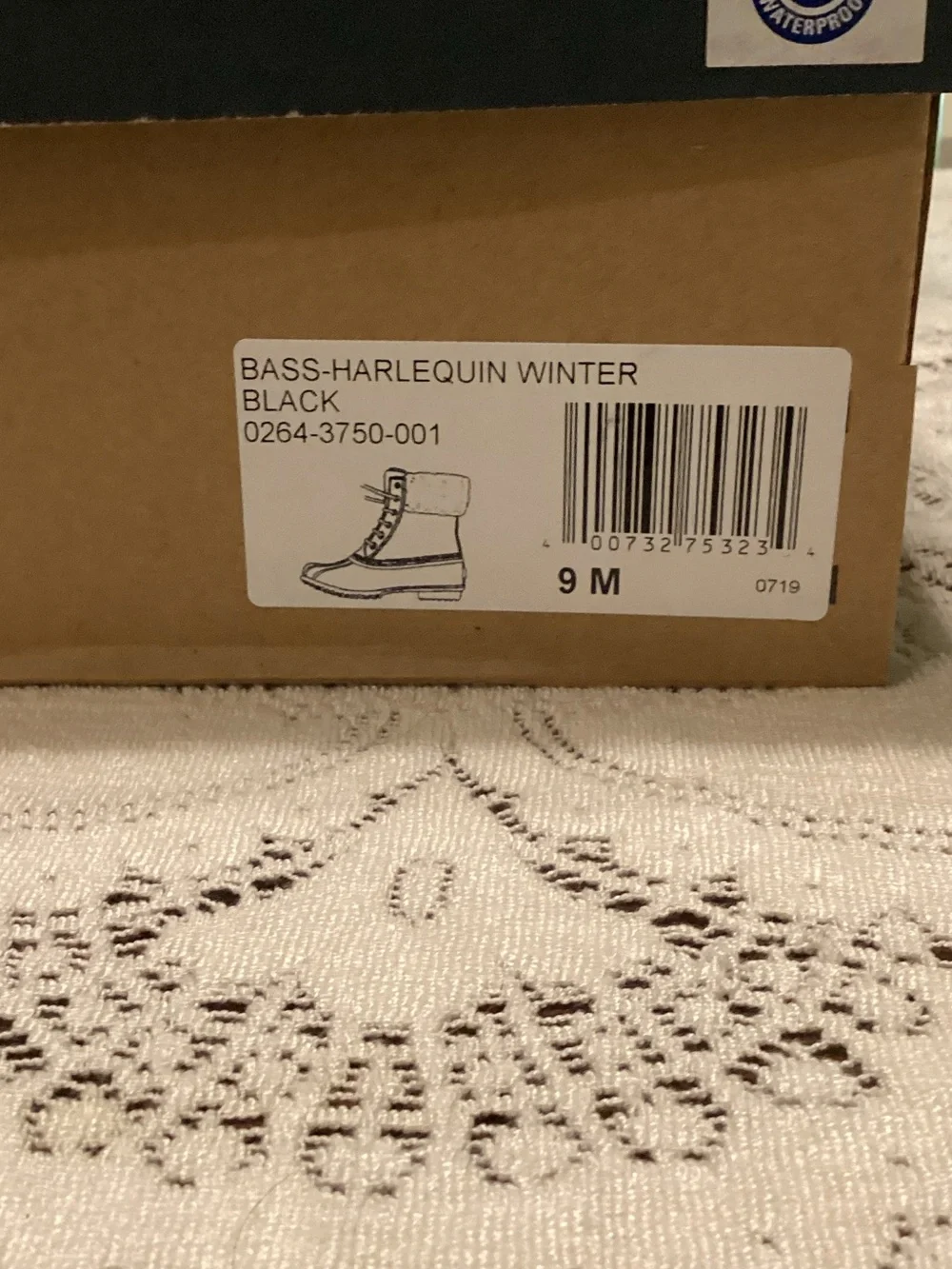 G.H. Bass & Co. Black Lace-Up Faux Fur Collar Duck Boots with Tan Sole